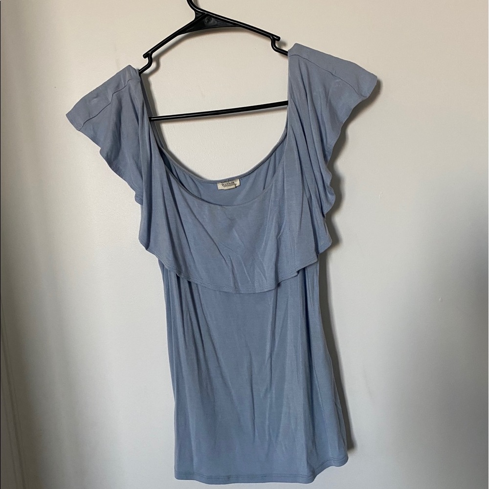 Blue off the shoulder top
